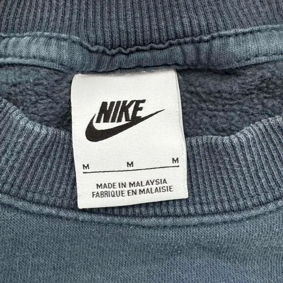 Nike Navy Crew Neck Sweatshirt Vintage Retro Long Sleeves Embroidered Medium - Picture 10 of 13